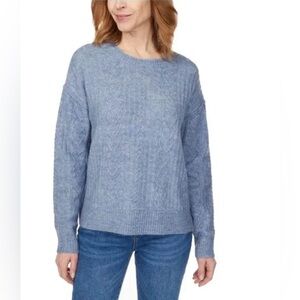 Legendary Outfitters Women's Cozy Cable Knit Sweater, Blue Heather, Size M NWT
